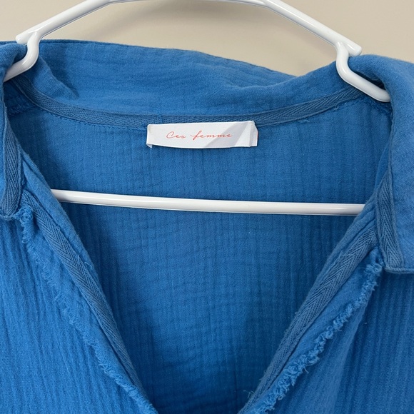 Ces Femme Teal Blouse - Picture 3 of 3